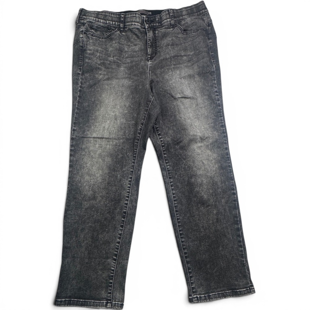 Torrid Bombshell Straight Super Soft Acid Wash Gray Plus Size Jeans 24R 15426766